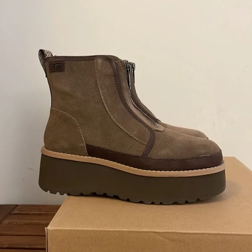 UGG Cityfunc Zip Boots Hickory USA Women Size 9.5/UK 7.5/EU 40.5